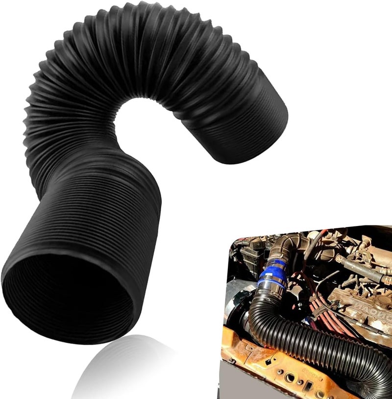 CyperFair Car Air Intake Pipe, 2.9" Anti-leakage Flexible Expansion Hose for Extending to 39 ", Stabilizing Tight Connection Intake Turbo Hose, Universal Modified Accessory for Cars (Black) - Image 1